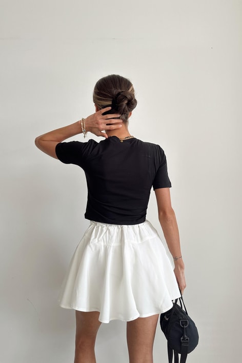 Bisiklet Yaka Basic Tshirt Siyah