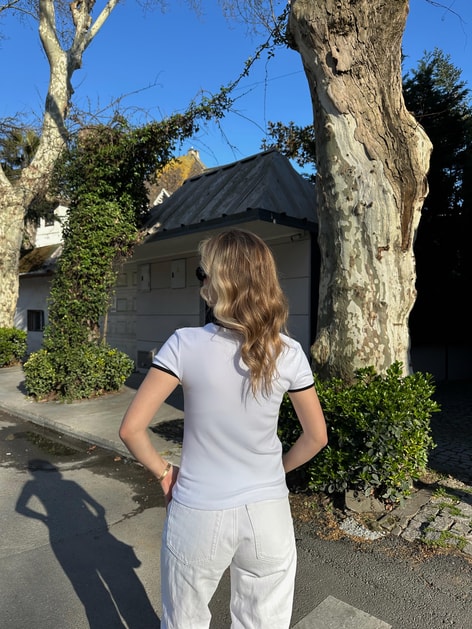 Biyeli Basic Bluz Beyaz