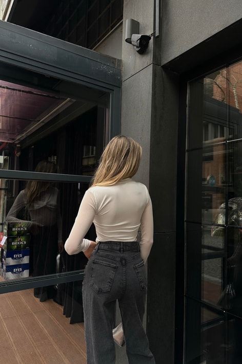 Daisy Tül Bluz Beyaz