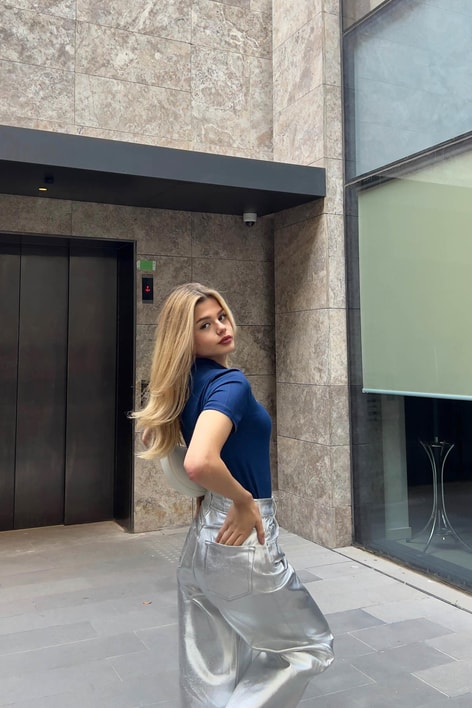 Dik Yaka Body İndigo