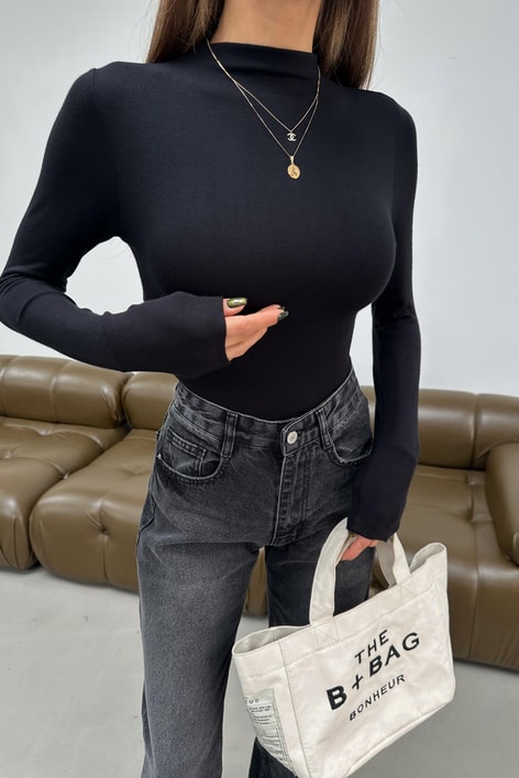 Dik Yaka Body Siyah