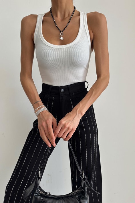 Dikiş Detay Atlet Ekru