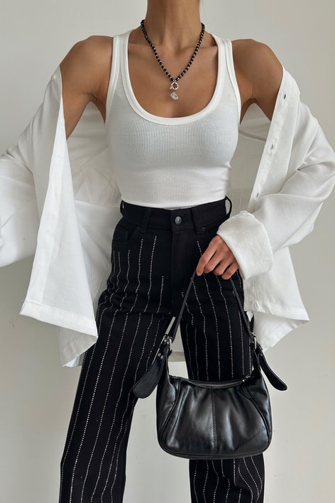 Dikiş Detay Atlet Ekru