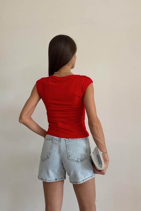 Drape Bluz Kırmızı