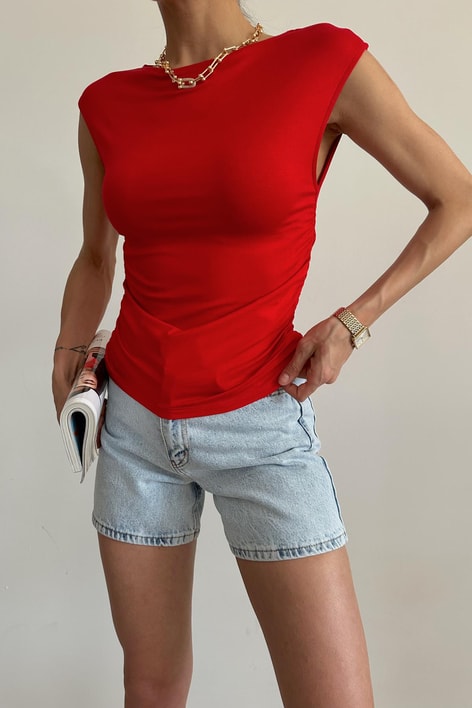 Drape Bluz Kırmızı
