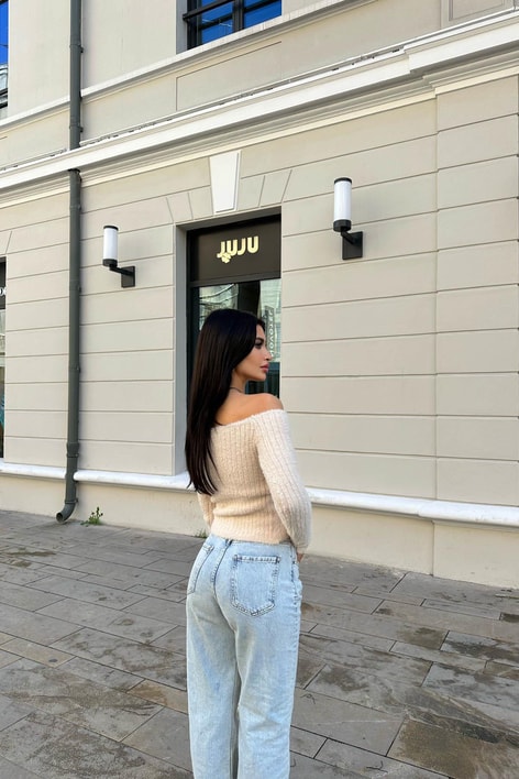 Kayık Yaka Yumoş Bluz Taş