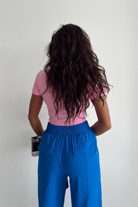 Korsaj Dikişli Bluz Pembe