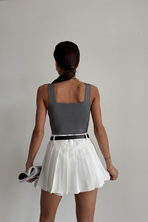 Korsaj Triko Crop Gri