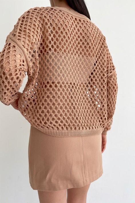 Merserize Crop Bluz Camel