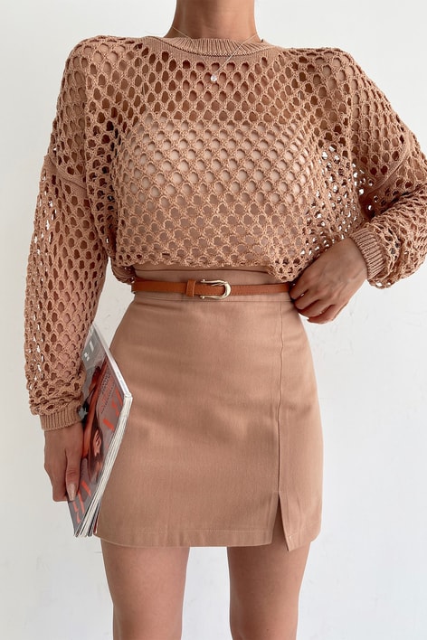 Merserize Crop Bluz Camel