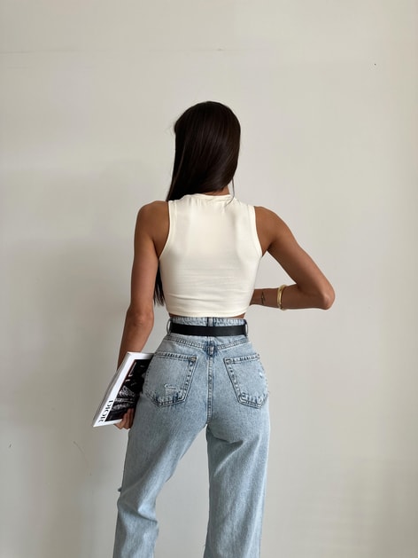 Sıfır Kol Crop Sarı