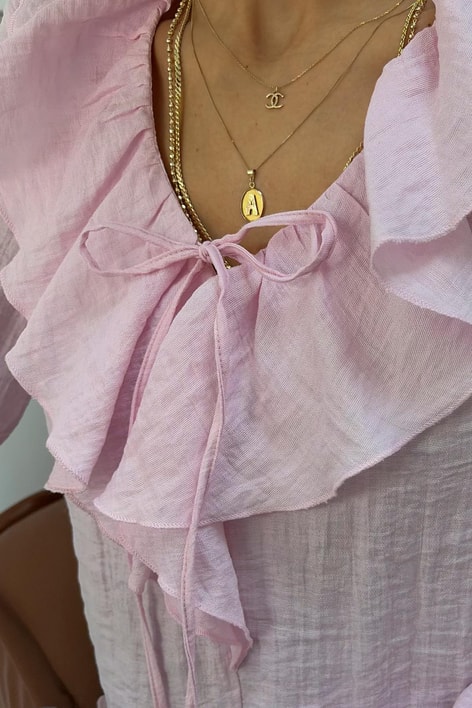 Volanlı Bluz Pembe