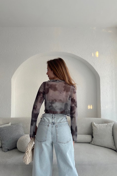 Wave Transparan Bluz Antrasit