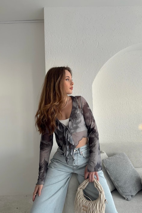 Wave Transparan Bluz Antrasit