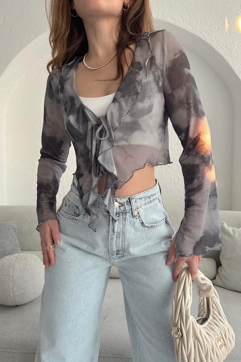 Wave Transparan Bluz Antrasit