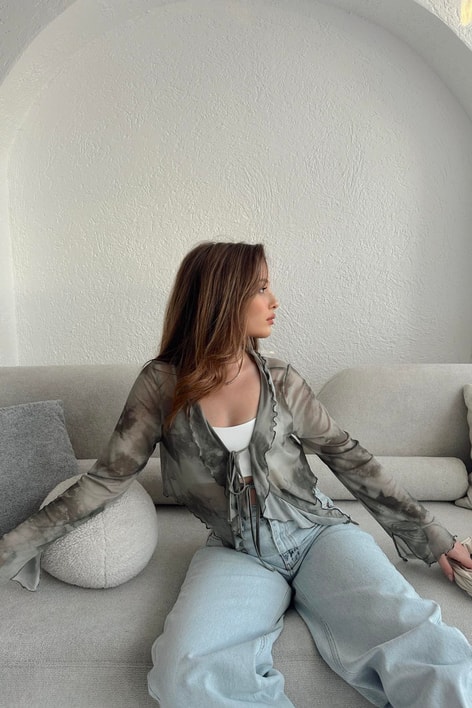 Wave Transparan Bluz Haki