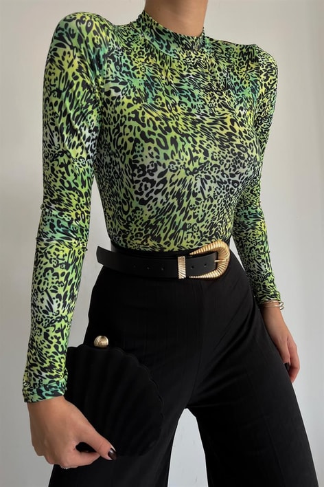 Wild Desen Bluz Yeşil