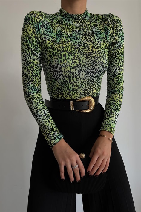 Wild Desen Bluz Yeşil