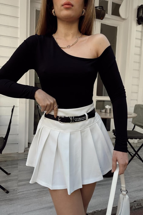 Sırt Dekolteli Fit Bodysuit Siyah