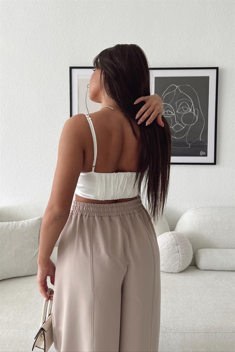 Saten Mialle Büstiyer Krem