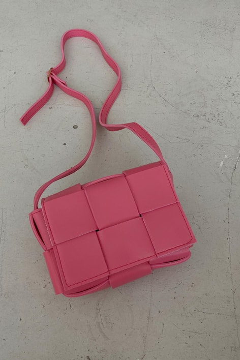 Kapitone Mini Çanta Pembe