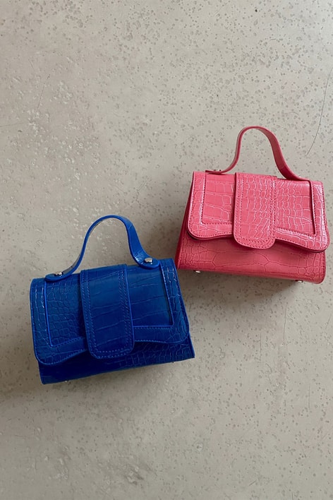 Timsah Desen Kapaklı Çanta Pembe