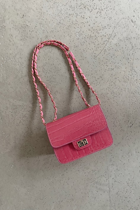 Zipper Crocco Çanta Pembe