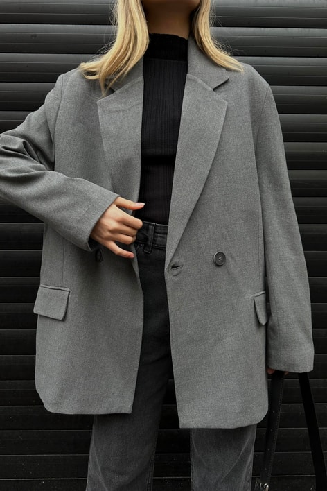 Basic Oversizer Blazer Ceket Antrasit
