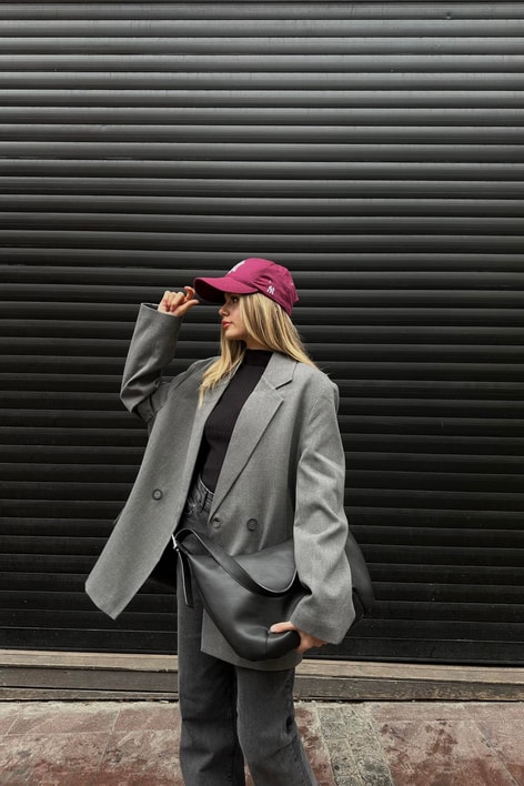 Basic Oversizer Blazer Ceket Antrasit