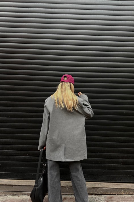 Basic Oversizer Blazer Ceket Antrasit