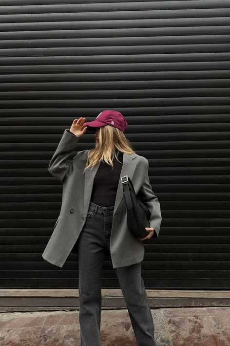 Basic Oversizer Blazer Ceket Antrasit