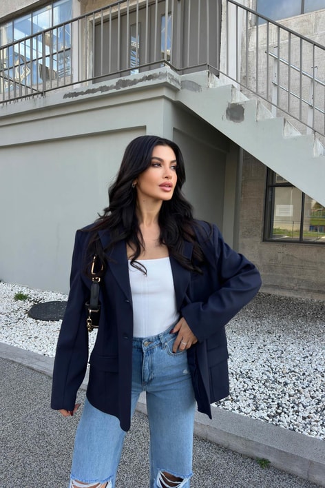 Blazer Kruvaze Ceket Lacivert