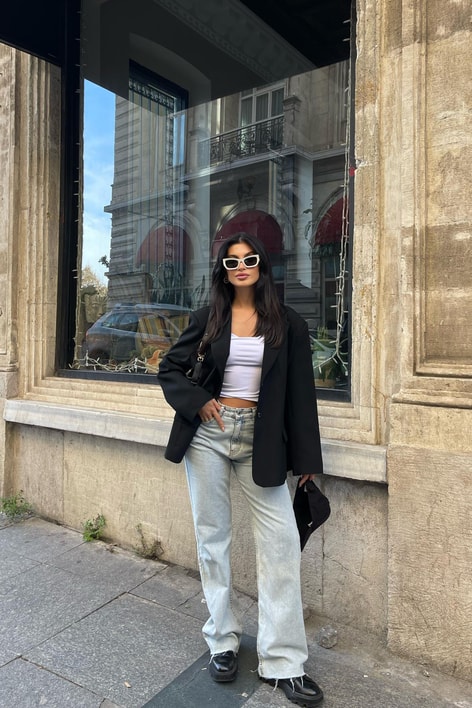 Blazer Kruvaze Ceket Siyah