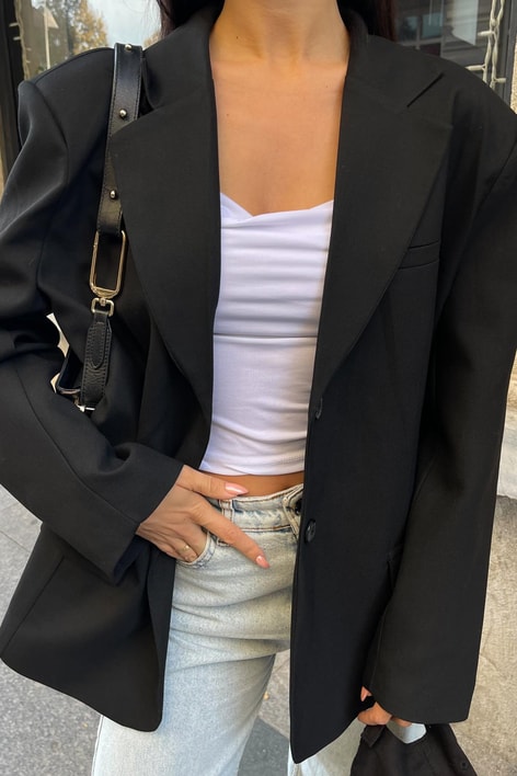 Blazer Kruvaze Ceket Siyah