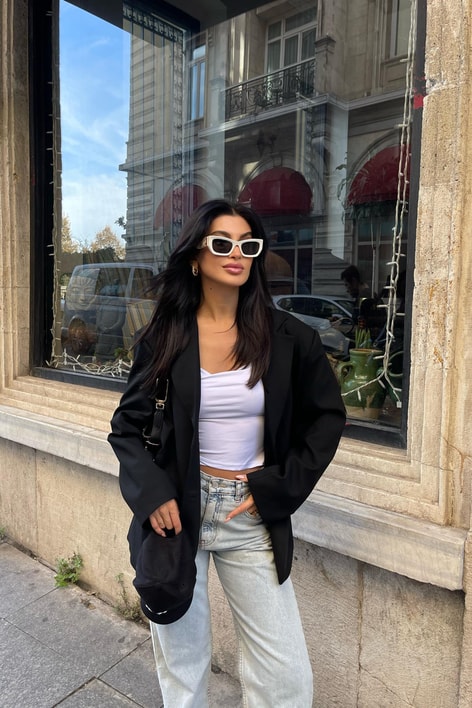 Blazer Kruvaze Ceket Siyah