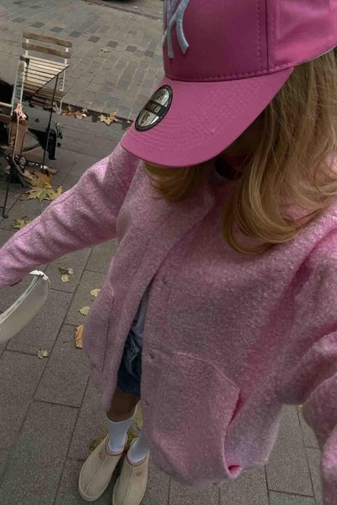 Buklet Bomber Ceket Pembe
