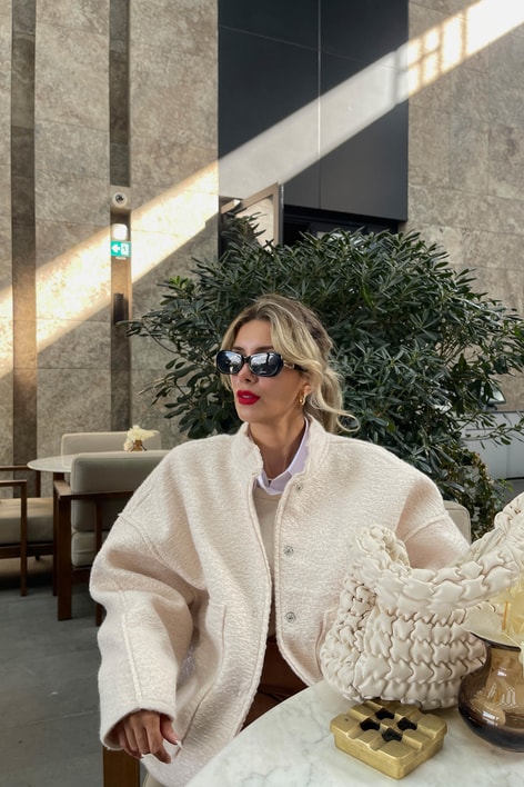 ÇıtÇıt Kapamalı Cep Detay Premium Ceket Krem