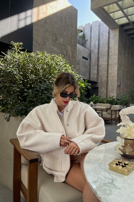 ÇıtÇıt Kapamalı Cep Detay Premium Ceket Krem