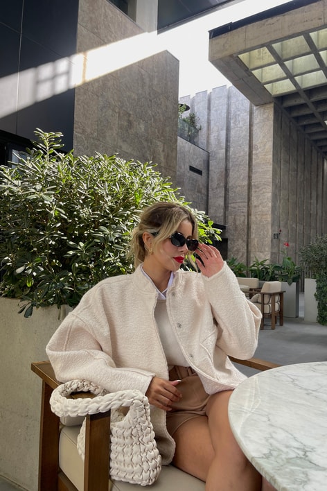 ÇıtÇıt Kapamalı Cep Detay Premium Ceket Krem