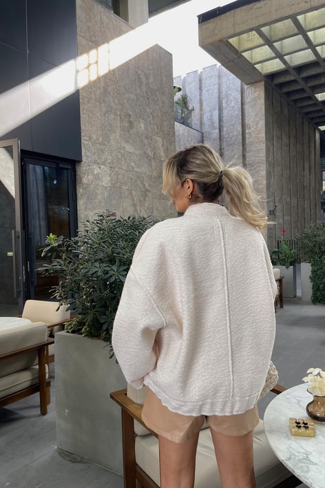 ÇıtÇıt Kapamalı Cep Detay Premium Ceket Krem