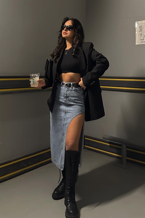 Colorful Astarlı Kruvaze Ceket Siyah