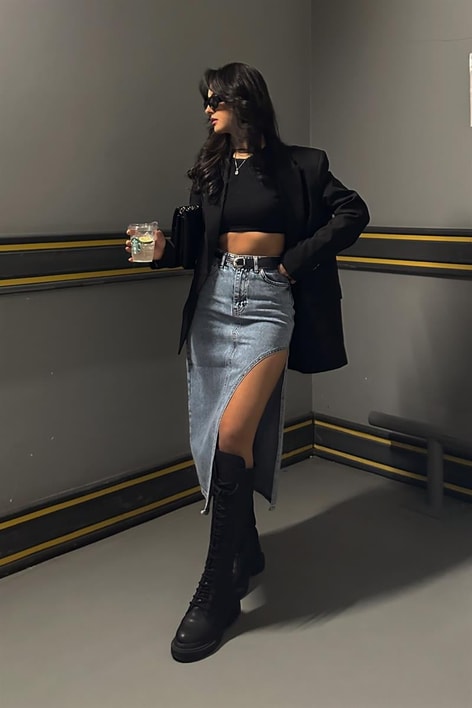 Colorful Astarlı Kruvaze Ceket Siyah