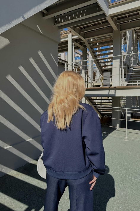 Geniş Cepli Bomber Ceket Lacivert