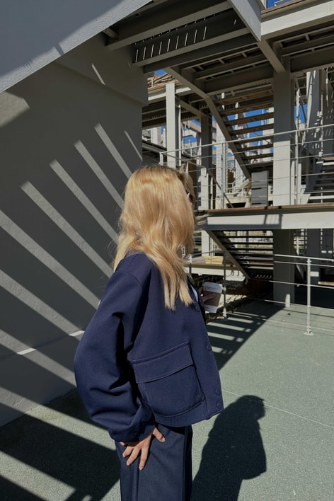 Geniş Cepli Bomber Ceket Lacivert