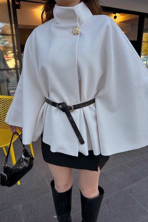 Kaşe Butterfly Panço Krem