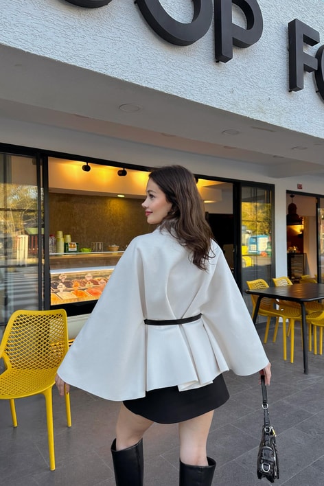 Kaşe Butterfly Panço Krem