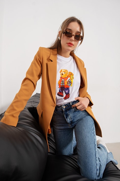 Kruvaze Blazer Ceket Kahverengi