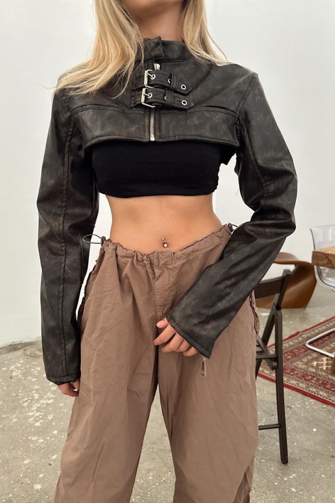 Mini Biker Üst KAHVE