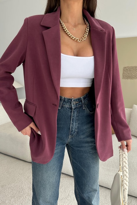 Modal Blazer Ceket Bordo