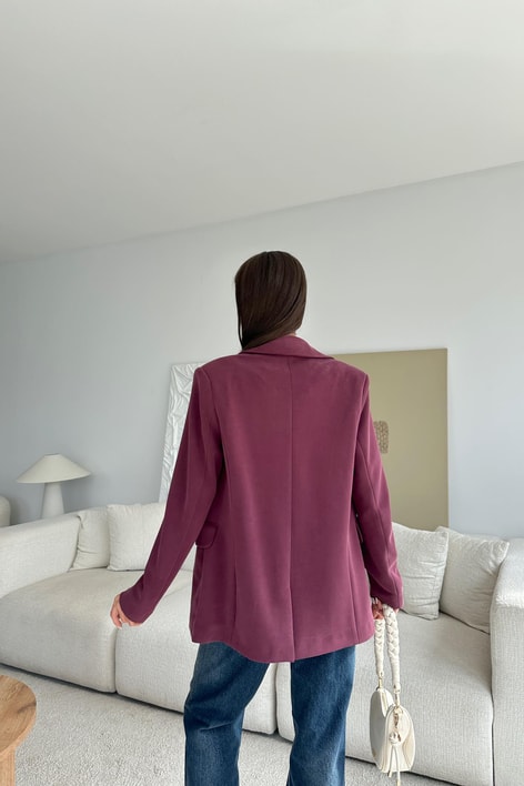 Modal Blazer Ceket Bordo